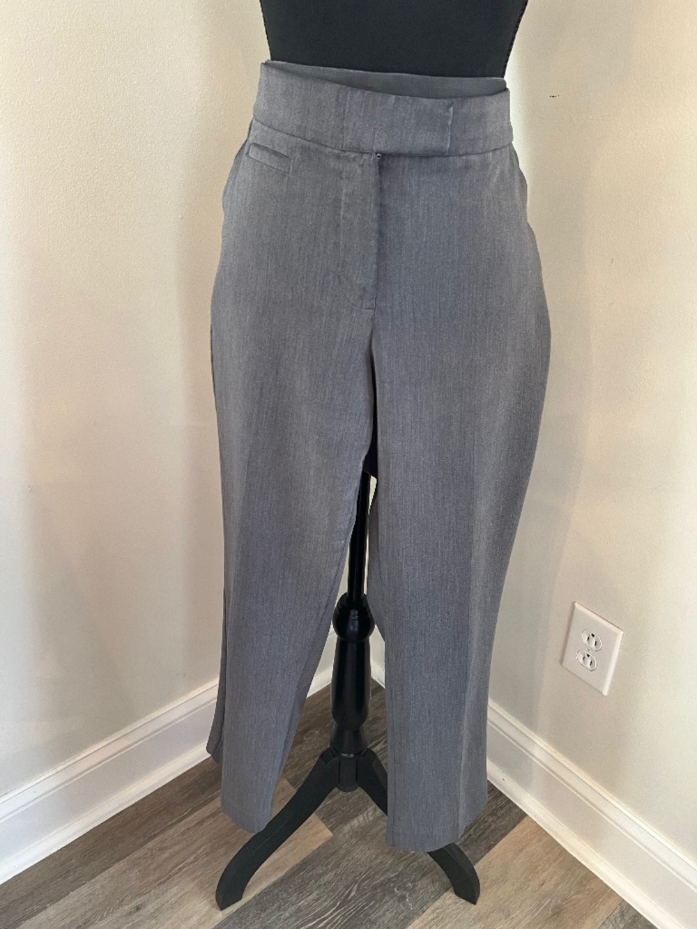Women's Investment Petites Mottled Grey 5 Pocket Women's Trousers Slacks Pants